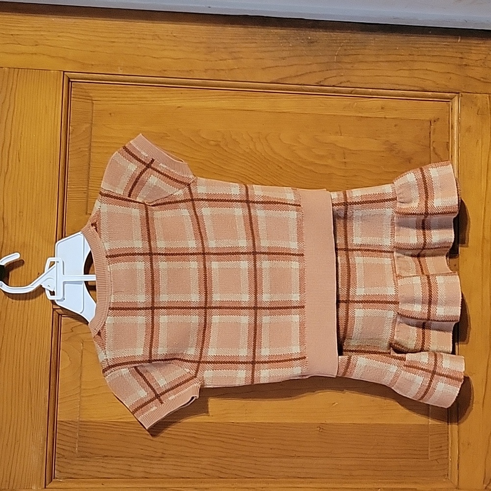 Cute girls sweater skirt set. Orange and size 5-6 - Picture 3 of 7